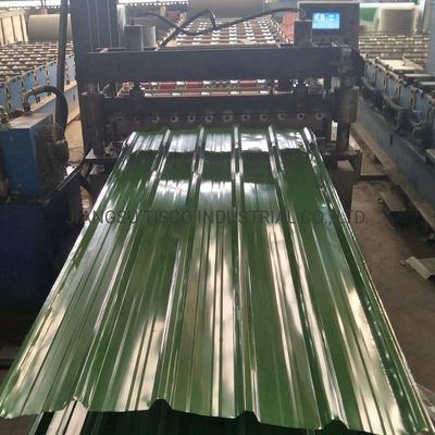 Ral Color GI Roofing Sheet PPGI Roof Sheet G350 12 Foot Corrugated Metal Wave Type